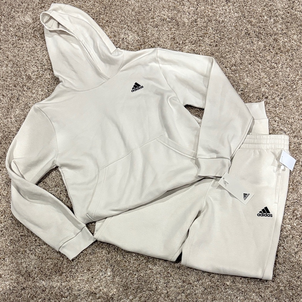 Adidas Cream 2 piece Set Consisting of a Hoodie and Joggers